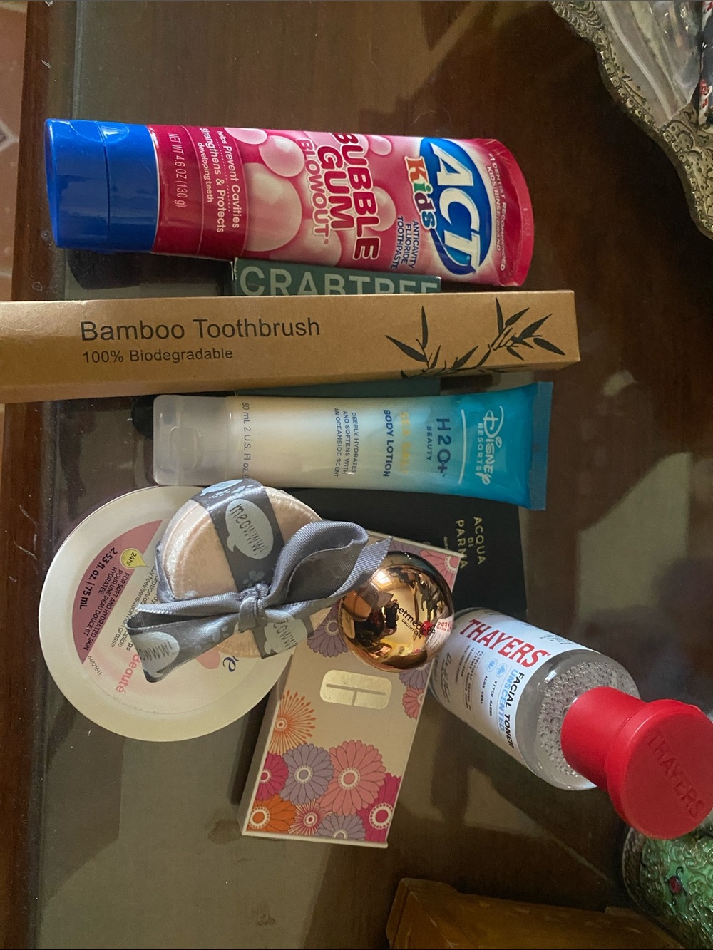 Clinique Pink and Silver makeup with other luxury pampering bathroom products